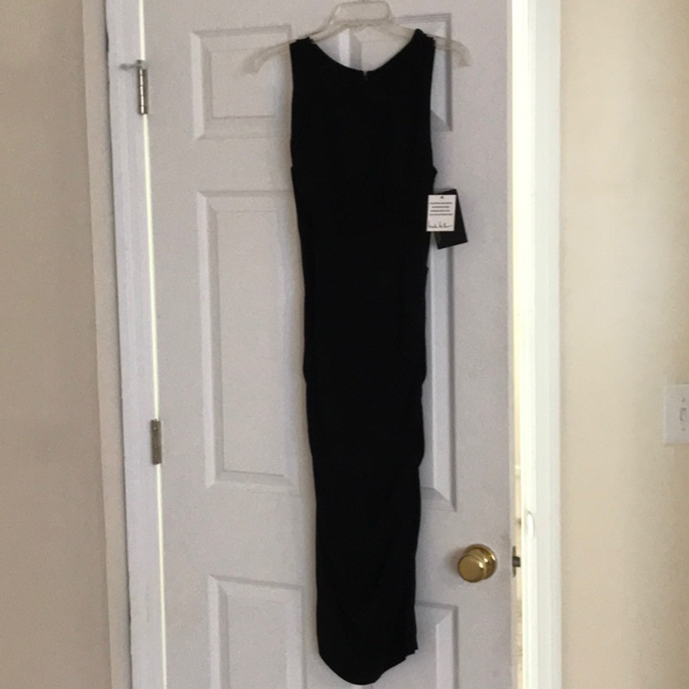 NWT Sz 6 fabulous black ruched Nicole Miller dress